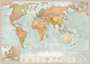 Карта Мир экодизайн политическая