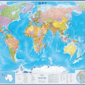 Карта Мир (в тубусе) политическая