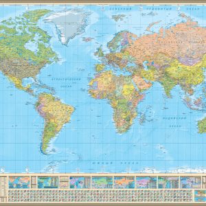 Большая карта Мира (политическая с инфографикой)