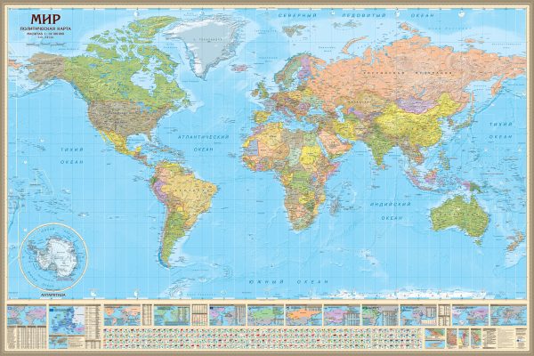 Огромная карта Мира (политическая с инфографикой)