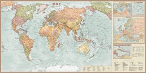 Карта Мир экодизайн политическая