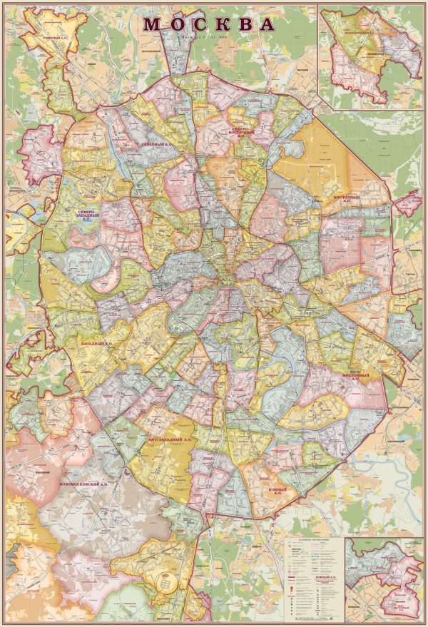 Карта Москваэкодизайн с каждым домом картон+матовая