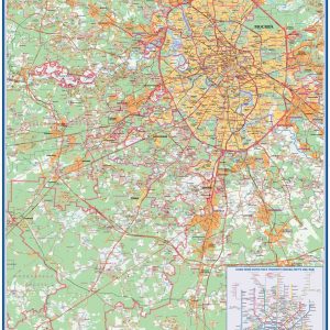 Карта большая Москва и окрестности новые территории Москвы показаны подробно