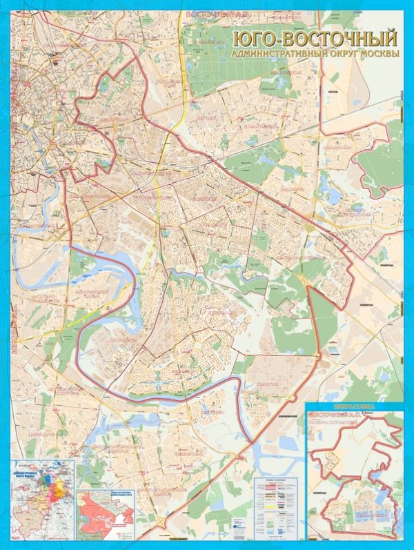 Карта Юго-Восточного административного округа Москвы