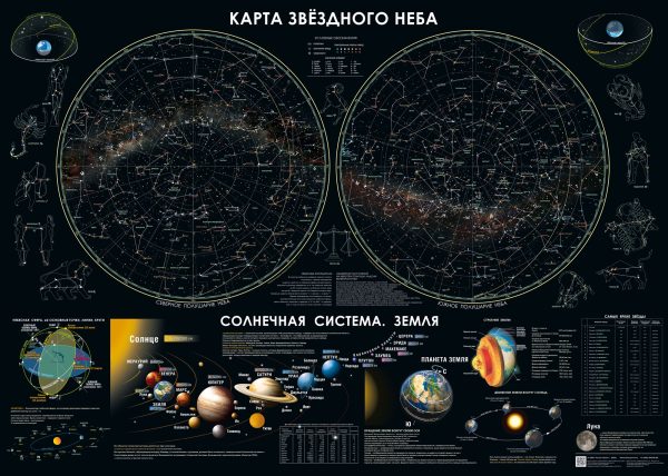 Карта звездного неба матовая