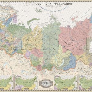 Карта России в ретро-стиле
