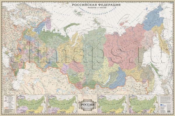 Карта России в ретро-стиле