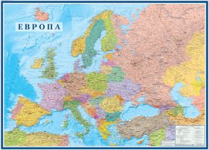 Карта Европа от атлантики до урала политическая