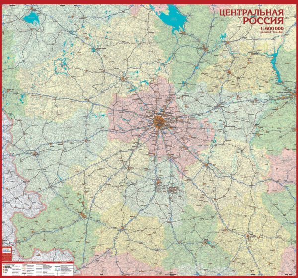 Карта центральных регионов России