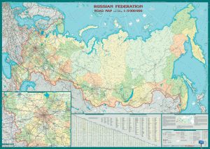 Карта дорог России на английском языке
