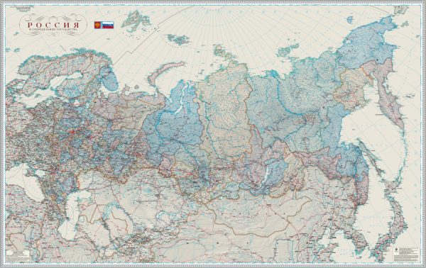 Россия и сопредельные государства (Россия с Крымом) административная
