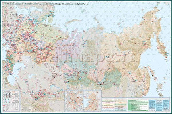Карта электроэнергетики России и сопредельных государств