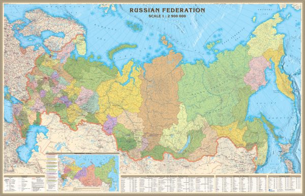 Огромная карта России на английском языке