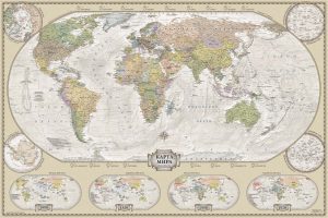 Карта Мира в ретро стиле