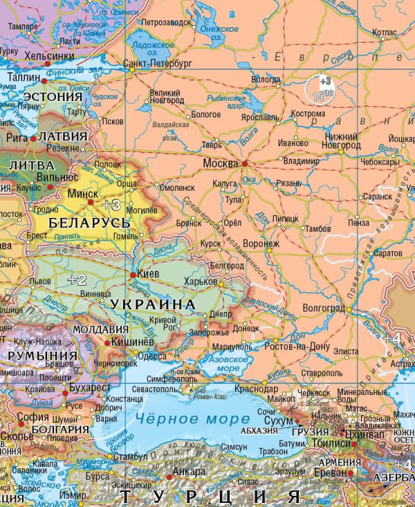 Карта Мира (политическая с инфографикой)