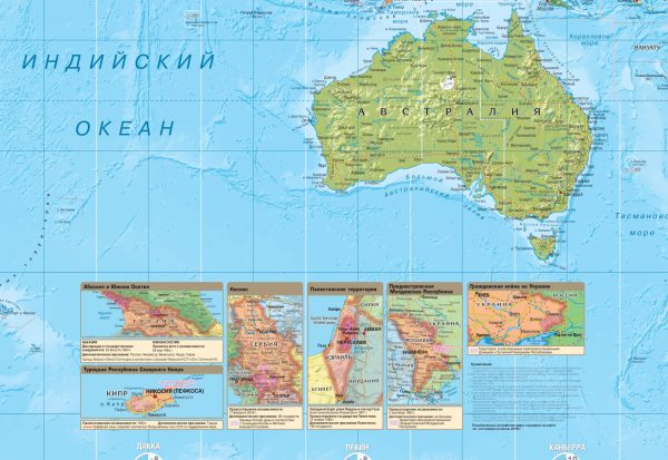 Карта Мира (политическая с инфографикой)