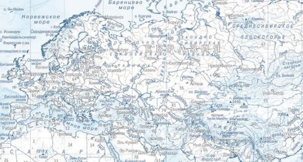 Контурная карта Мира