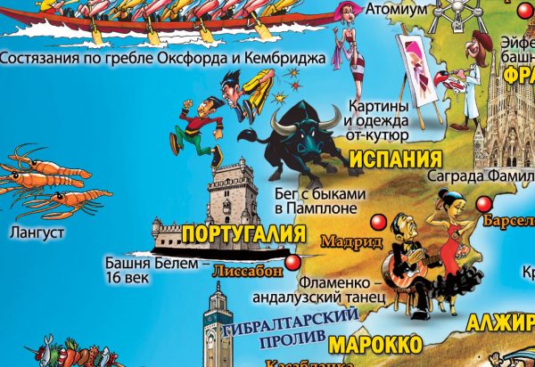Иллюстрированная карта Мира для детей