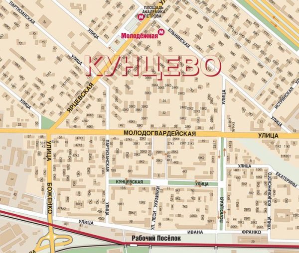 Карта Западного административного округа Москвы
