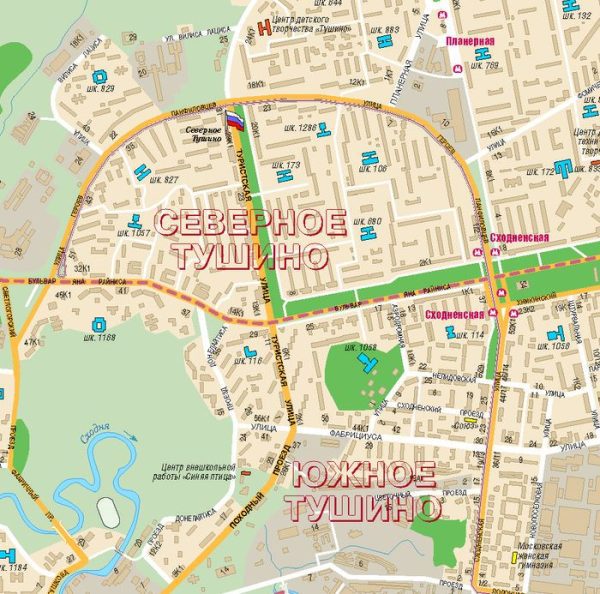 Карта Северо-Западного административного округа Москвы
