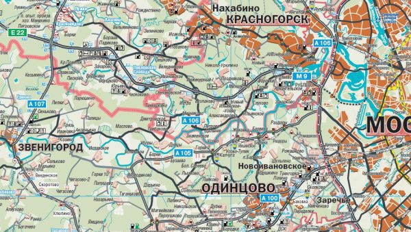 Автомобильная карта Московской Области
