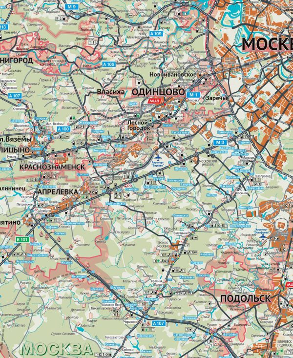 Автомобильная карта Московской Области