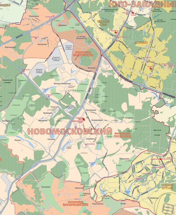 Административная карта Москвы