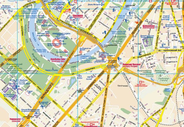 Карта Москвы на английском языке
