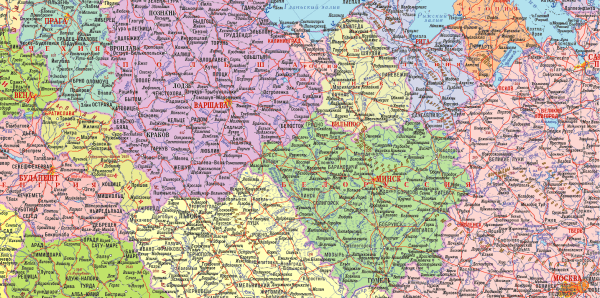 Карта Европы и России