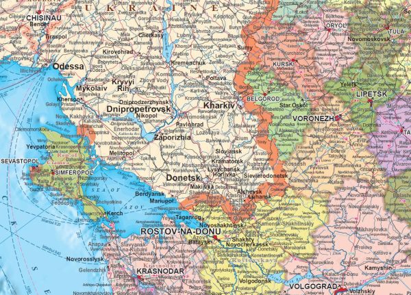Огромная карта России на английском языке