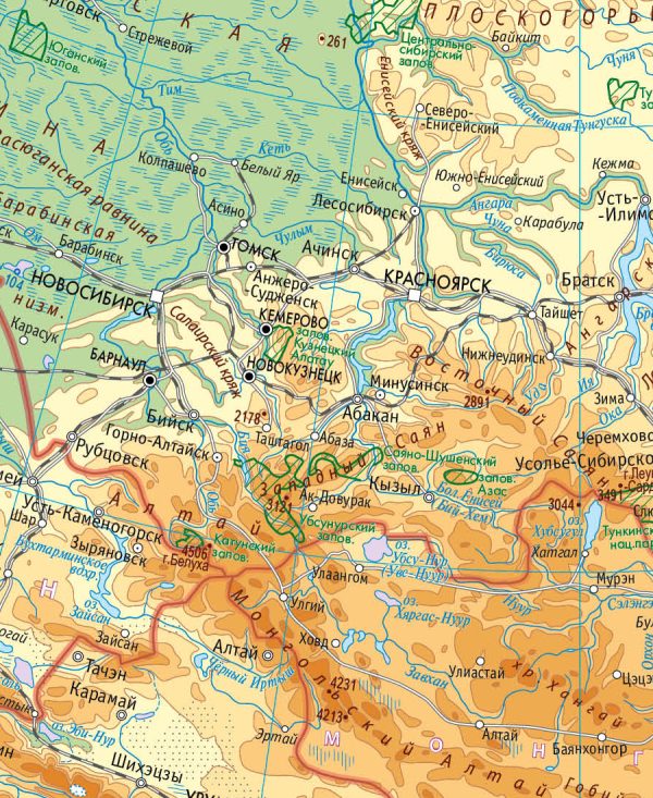 Большая физическая карта России