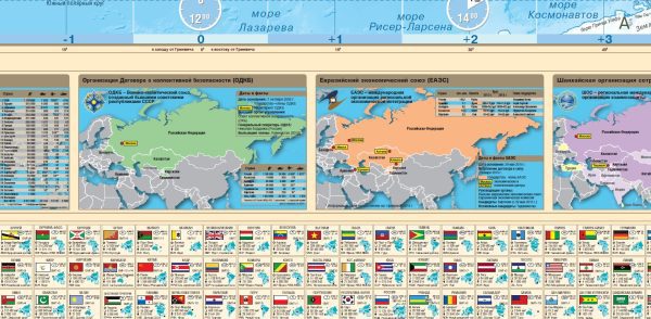Огромная карта Мира (политическая с инфографикой)