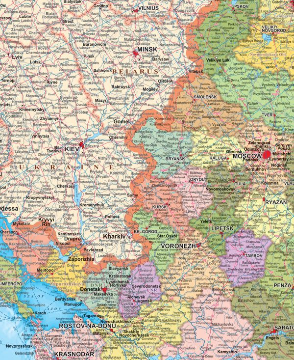 Карта России на английском языке