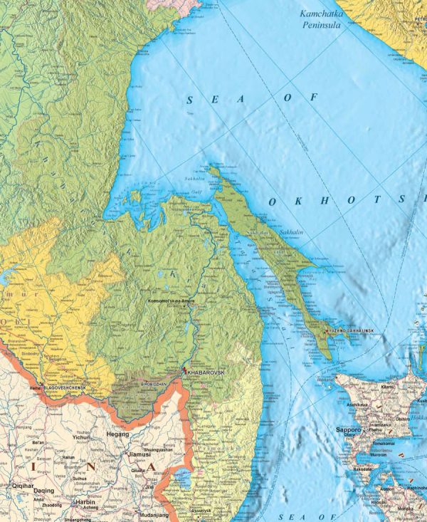 Карта России на английском языке