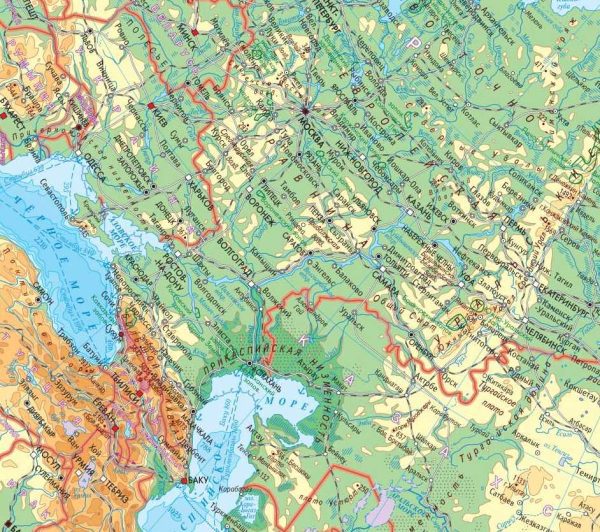 Физическая карта России