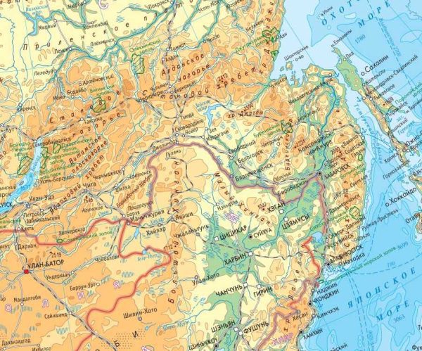 Физическая карта России