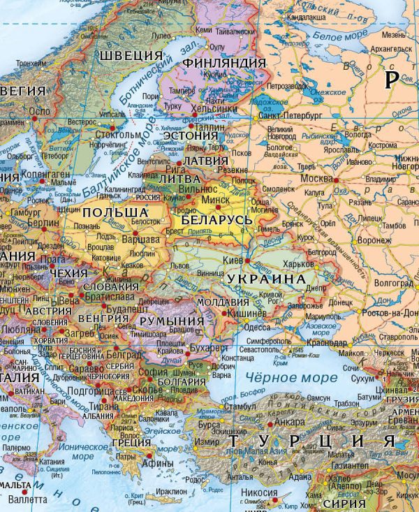Огромная карта Мира (политическая)