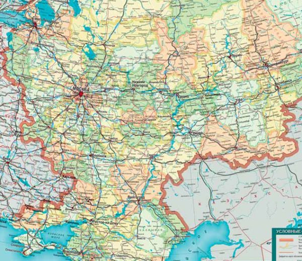 Карта Европейской части России