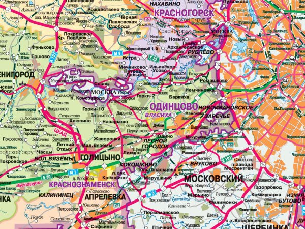 Карта Москва и Московская Область административная